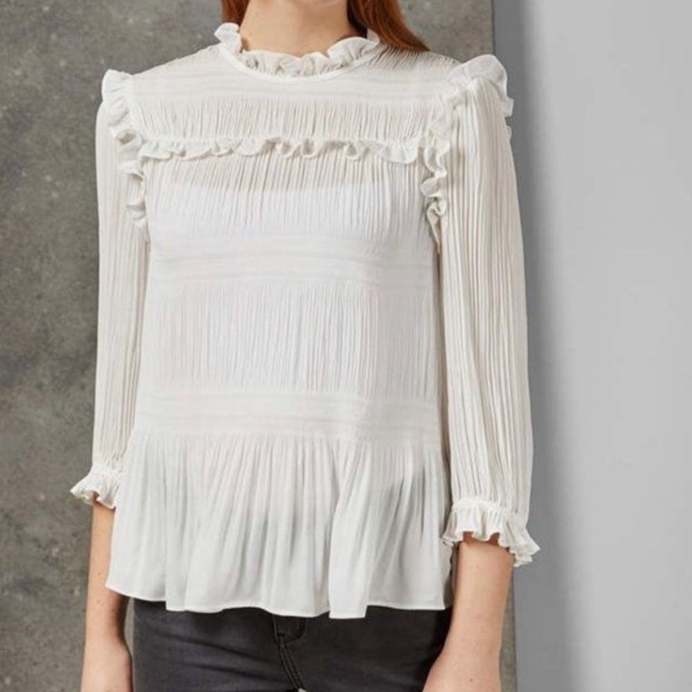 ❤️SALE Ted Baker London Airlie Pleat High Neck Blouse